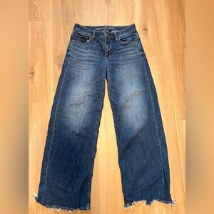 American Eagle Outfitters Dark Blue Wide leg Jeans